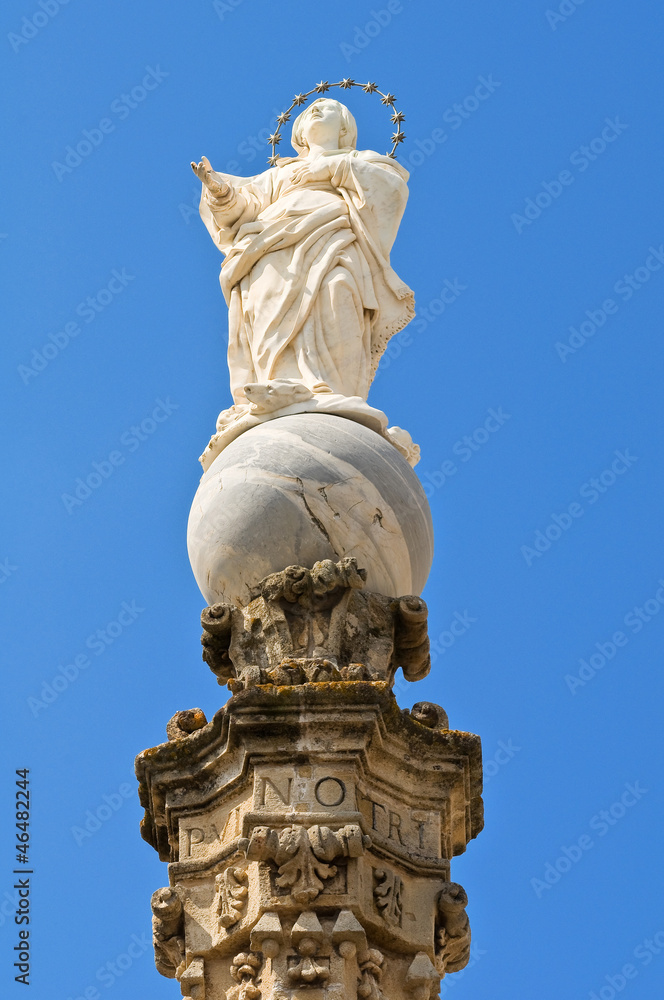 Virgin column. Nardò. Puglia. Italy.