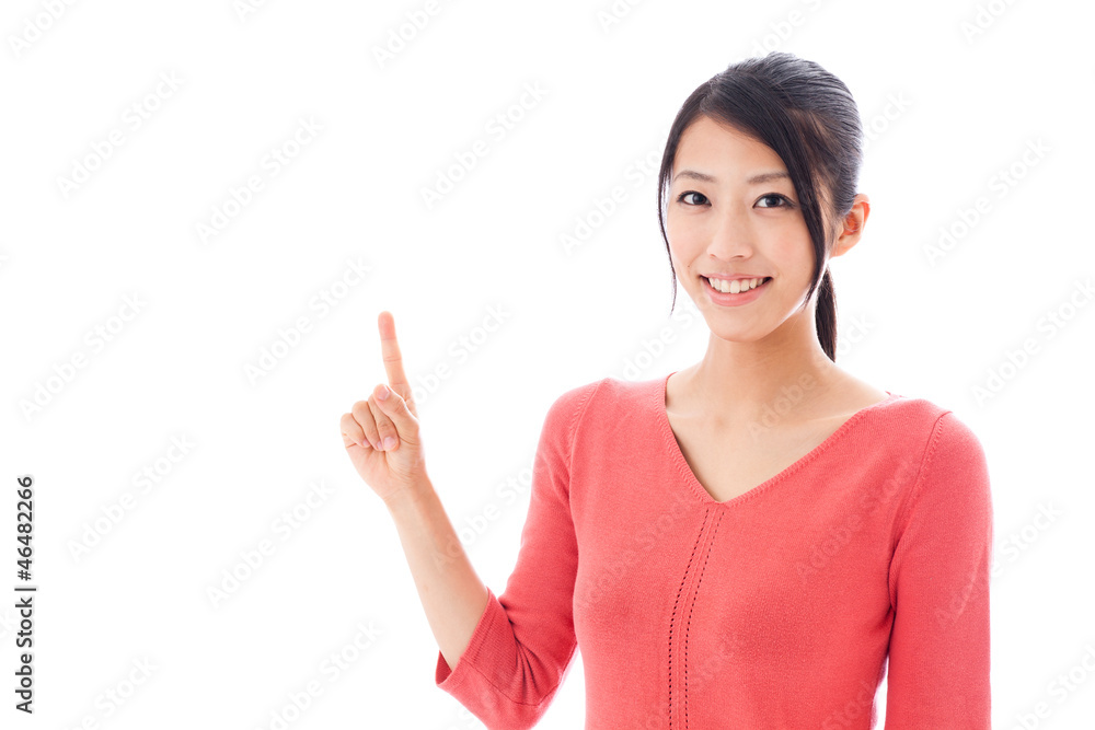 attractive asian woman on white background attractive asian woman on white background