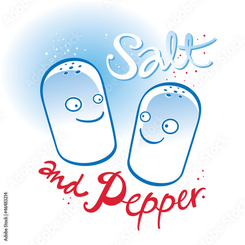 Salt Pepper cartoon kitchen food shaker taste