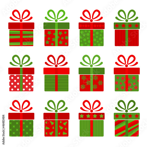 collection of vector present boxes