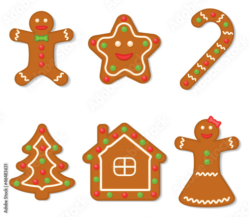 vector collection of gingerbread figures