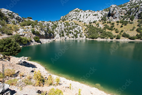 Green mountain lake on Mallorca Balearic Islands Spain