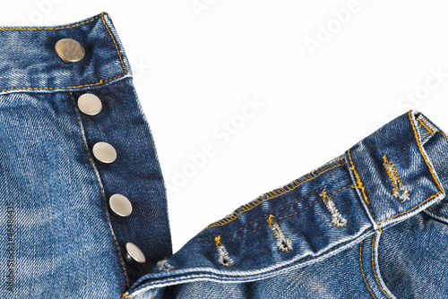 Pantalones vaqueros con bragueta de botones abierta Stock Photo