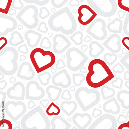 Bright love red heart seamless background pattern