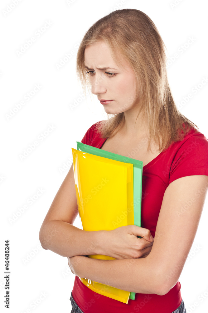 Student has a headache. Bad feel Student has a headache. Bad feel