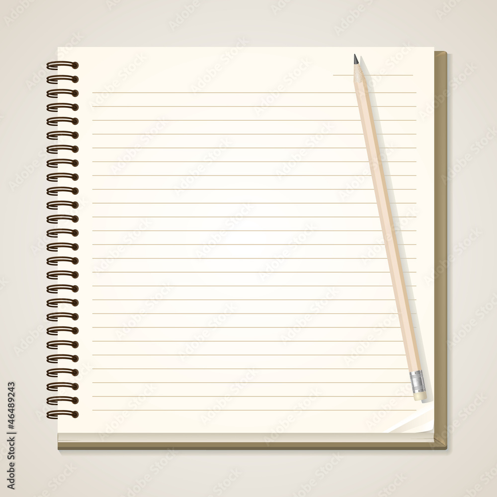 Paper Notebook and pencil Paper Notebook and pencil
