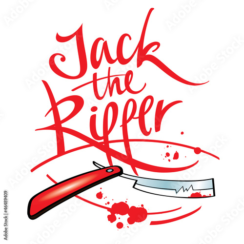 Jack the Ripper maniac killer razor blade blood drop splash