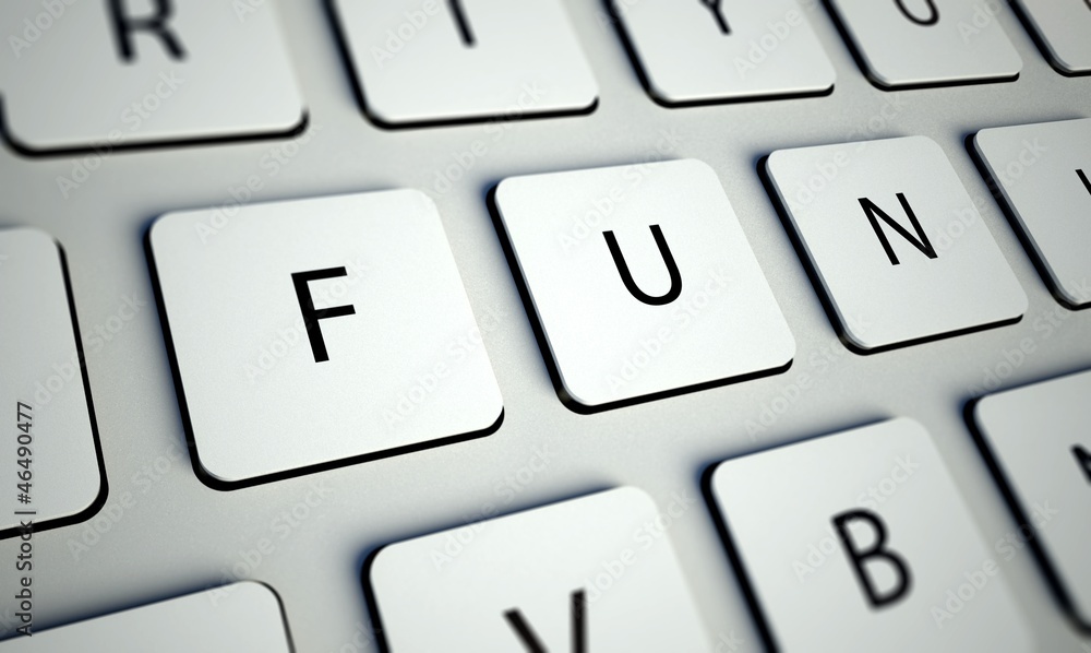 Keyboard and Fun buttons, game concept Keyboard and Fun buttons, game concept