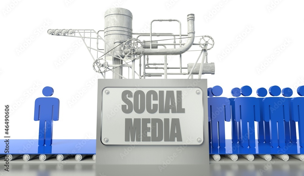 Social media concept with man and group of people Social media concept with man and group of people
