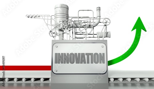 Innovation concept with graph and machine photo