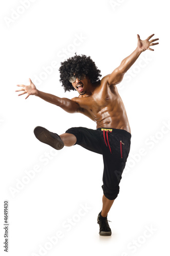 Funny dancer isolated on the white