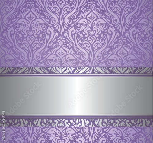 violet and silver luxury vintage wallpaper
