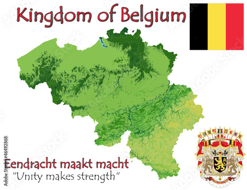 Belgium Kingdom national emblem map symbol motto