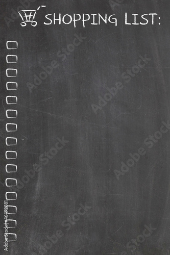 shopping list on blackboard photo