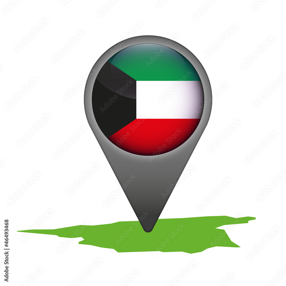Kuwait Markierung Flagge Icon Button Kuwait Markierung Flagge Icon Button