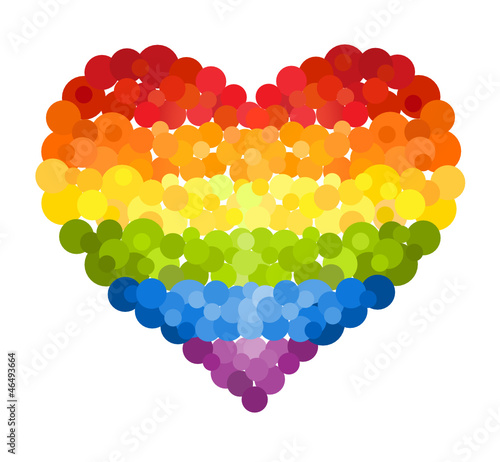 Confetti rainbow heart