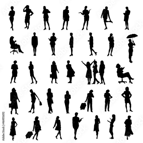 set of women silhouettes