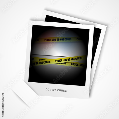 polaroid photo, police line