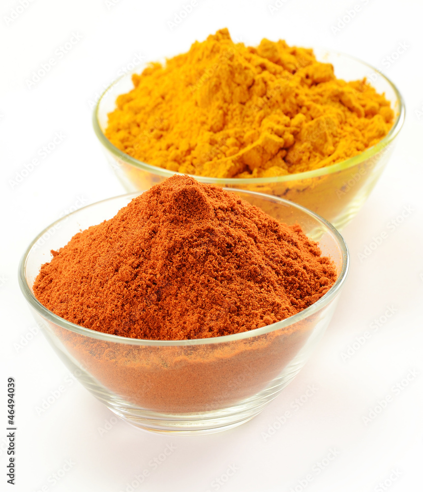Small dishes with spices Small dishes with spices