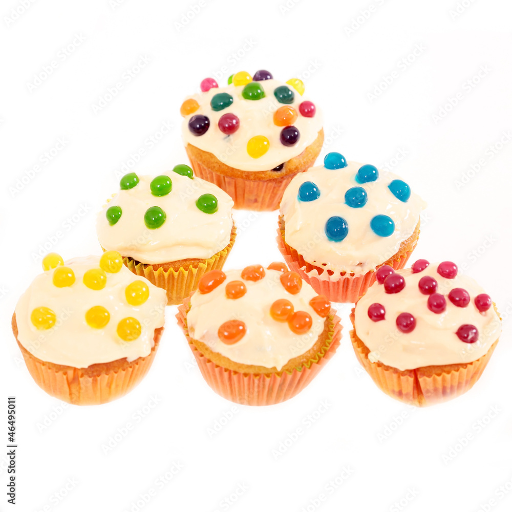 Cupcakes mit bunten Bobas Cupcakes mit bunten Bobas