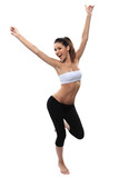jumping girl, enjoying fitness and weight  loss