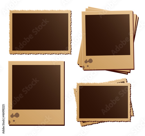 Retro photo frame isolated set