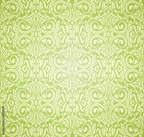 green vintage wallpaper design