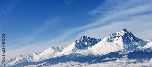 Dramatic peaks pinnacles snowy summits high altitude mountain pa #46502062