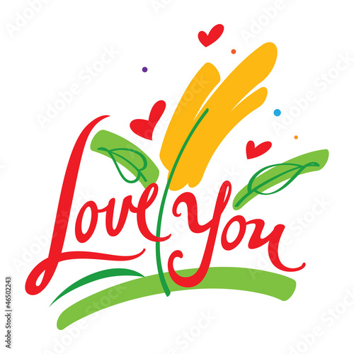 Love You confession date feeling postcard flowers hearts