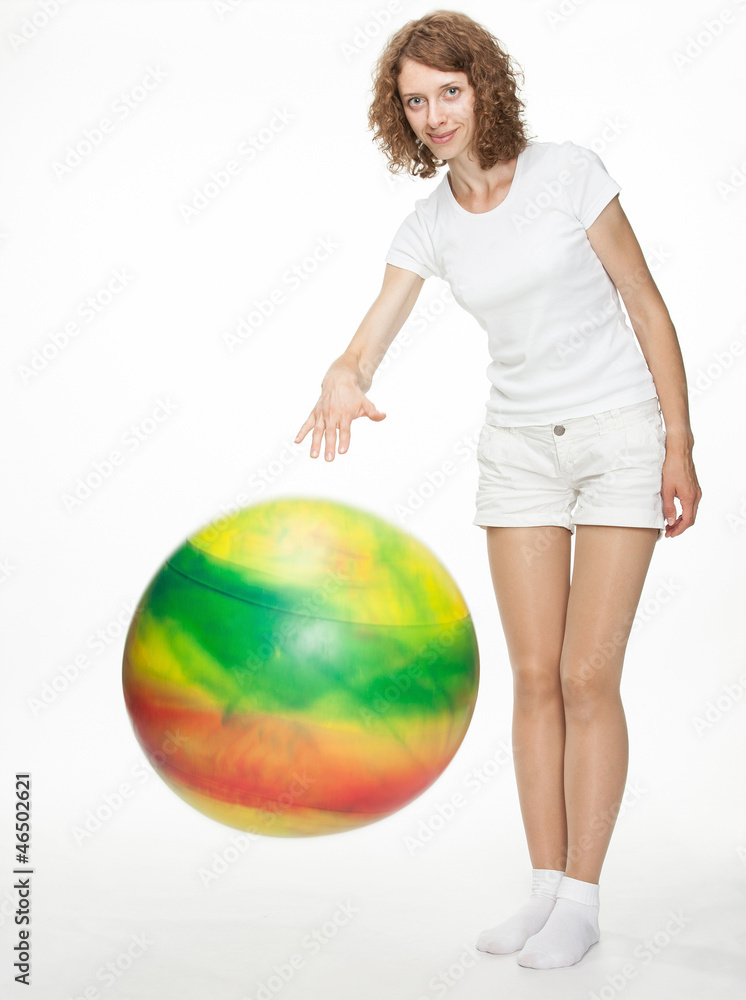Young woman with gymnastic ball Young woman with gymnastic ball
