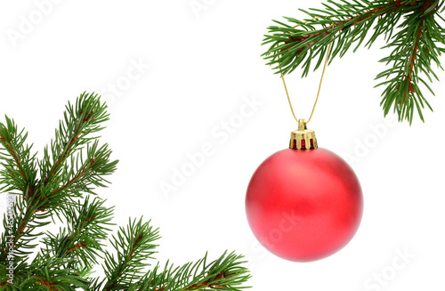Christmas tree branches and decoration