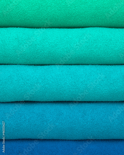 Colorful towels stacked on each other