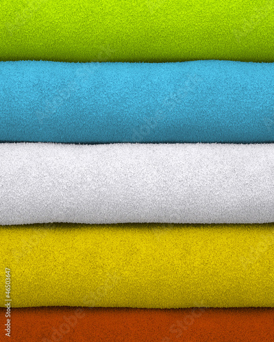 Colorful towels stacked on each other