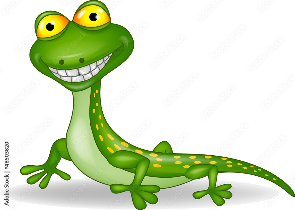 Funny lizard cartoon Stock Vector | Adobe Stock