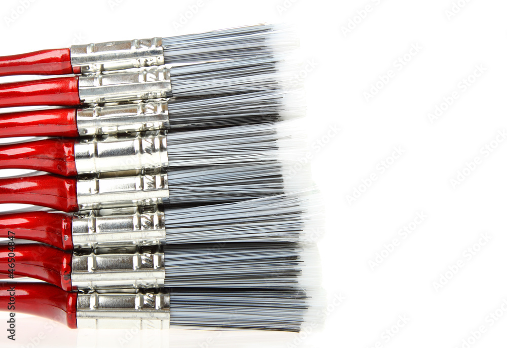 Fototapeta premium Set of different brushes isolated on white