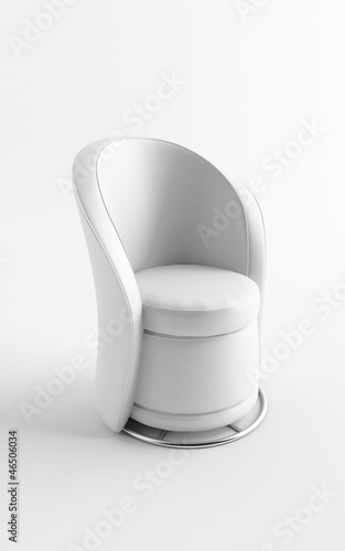 single leather armchair on a white background