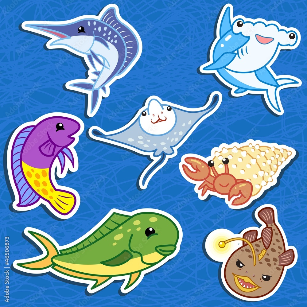 cute sea animal stickers06 cute sea animal stickers06