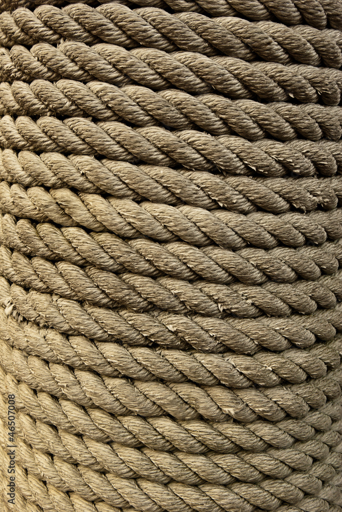 Closeup of Roped Wrapped around Piling