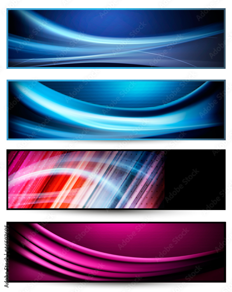 Set of colorful abstract business banners. Vector