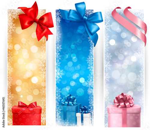 Set of winter christmas banners. Vector illustration