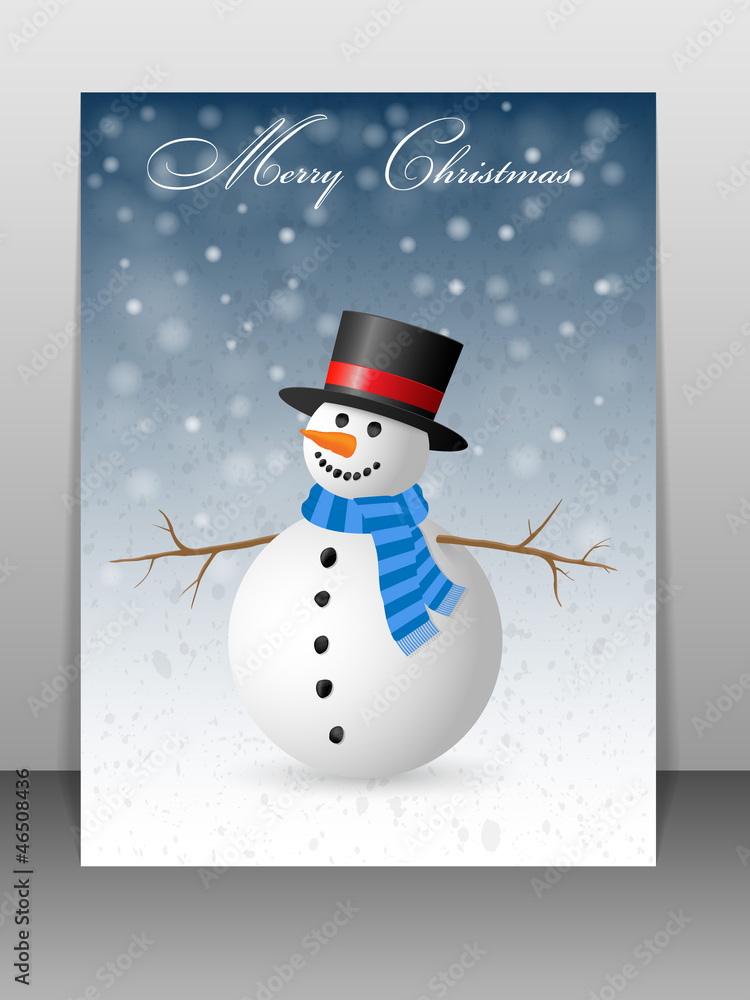 Christmas Greeting Card with snowman. Vector illustration. Christmas Greeting Card with snowman. Vector illustration.