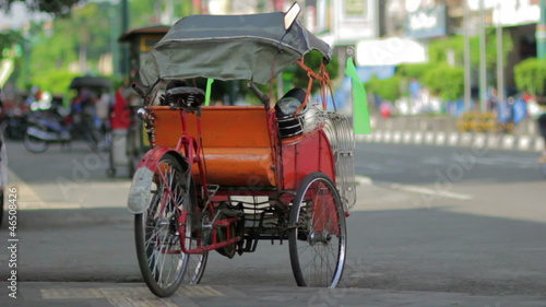 transportation with cyclo in indonesia