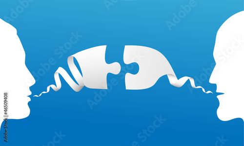 conversation between two people, vector illustration