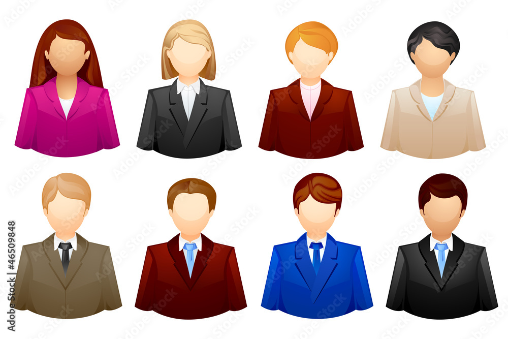 vector illustration of set of business people icon vector illustration of set of business people icon