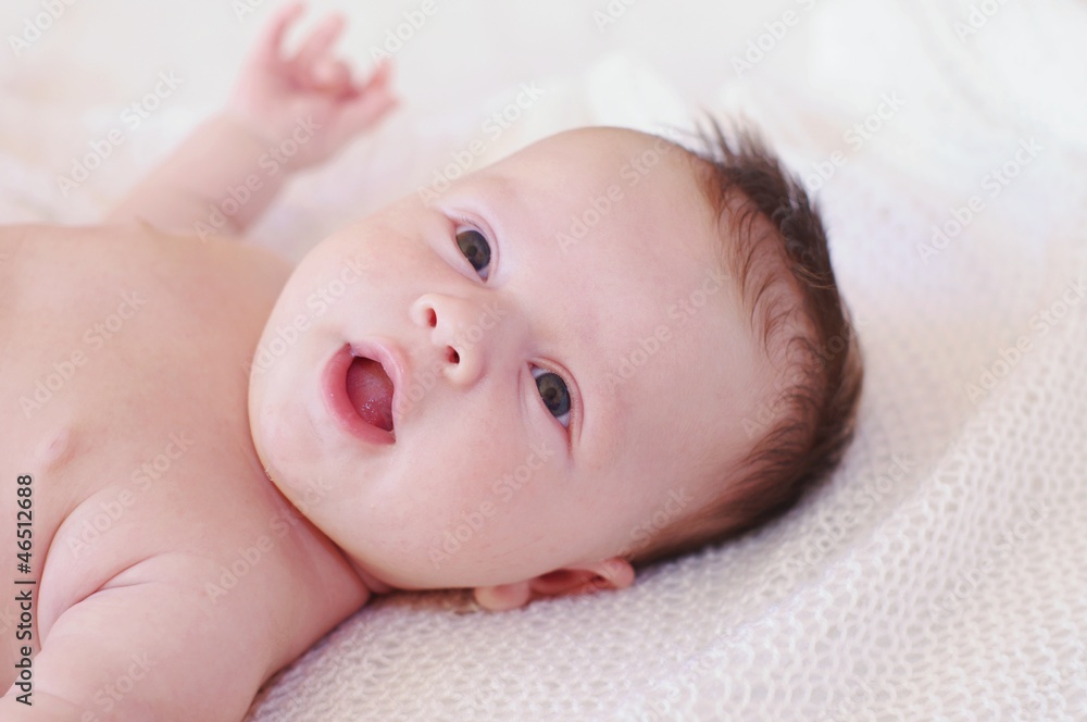Portrait of the happy small child (1 month) Portrait of the happy small child (1 month)