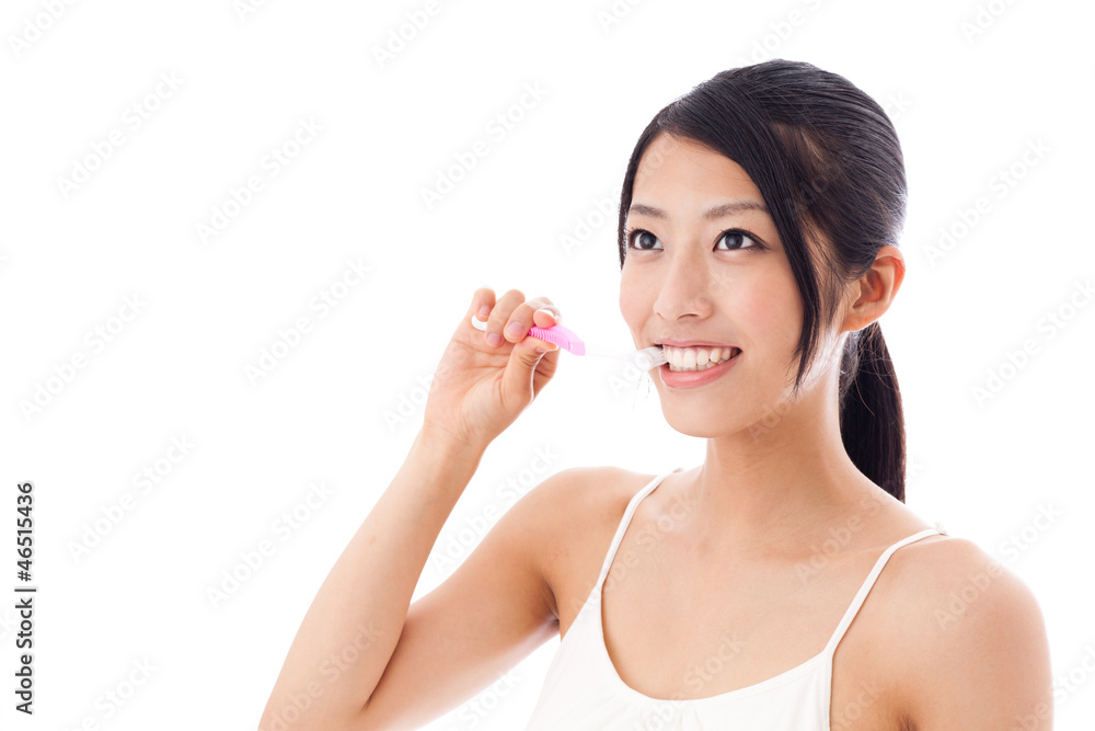beauty image of attractive asian woman on white background beauty image of attractive asian woman on white background