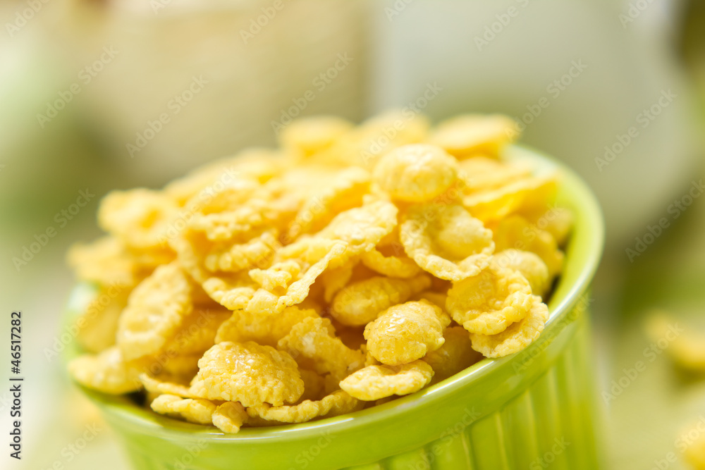 Breakfast. Cornflakes with milk. Breakfast. Cornflakes with milk.