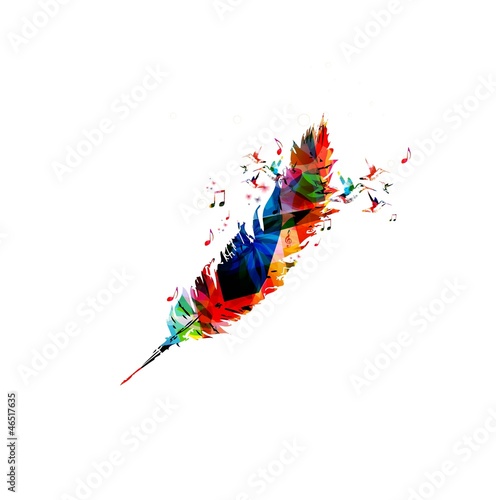 Colorful vector feather