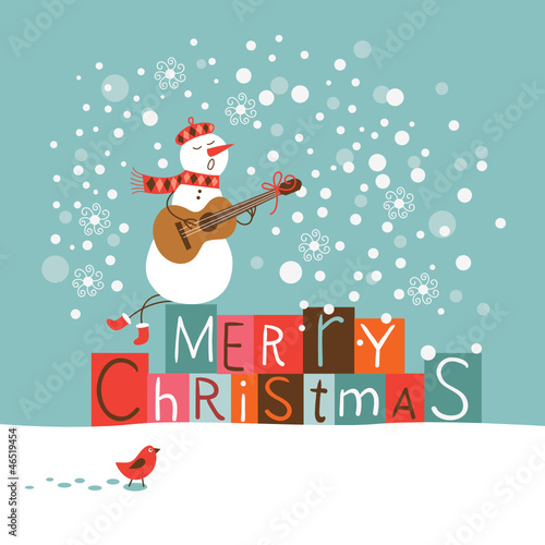 Cute Snowman singing