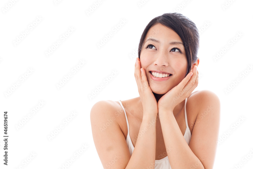 beauty image of attractive asian woman on white background beauty image of attractive asian woman on white background